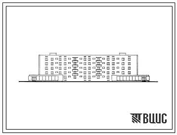 Типовой проект 114-109-46с Пятиэтажный четырехсекционный жилой дом на 44 квартир с магазинами в торцах.