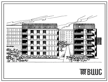 Типовой проект 87-0102 Унифицированная пятиэтажная торцевая правая  блок-секция на 15 квартир (однокомнатных 1Б-5, двухкомнатных 2Б-5; трехкомнатных 3А-5). Для строительства на неравномерно сжимаемых грунтах, на просадочных  и над горными выработками во 2