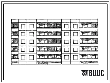 Типовой проект 90-08/1 Блок-секция 5-этажная 30-квартирная рядовая с торцовыми окончаниями 1Б.2Б.3Б - 2Б.2Б.2Б