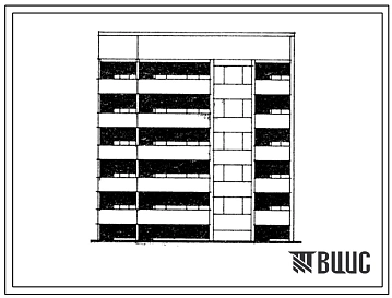 Типовой проект 104-060.13.86 Блок-секция рядовая с торцевыми окончаниями 5-этажная 15-квартирная 2Б-2Б-3А (для строительства в Латвийской ССР)