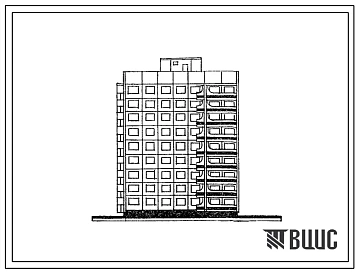 Типовой проект 121-0102.84 Блок-секция левая торцевая 9-этажная 36-квартирная 2А-2Б-2Б-3Б. Для строительства в 3Б климатическом подрайоне Украинской ССР (г.Керчь).