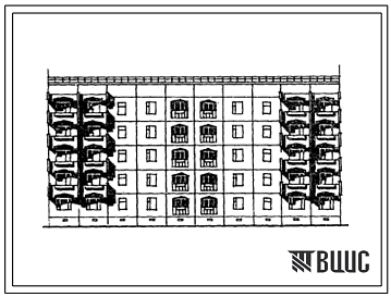 Типовой проект 105-0116с.86 Блок-секция 5-этажная 30-квартирная 2Б.1Б.3Б - 3Б.1Б.2Б рядовая с торцовыми окончаниями