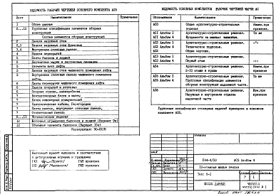 АС 5 Архитектурно-строительные решения. Групповая спецификация элементов сборных конструкций надземной части  Альбом 4
