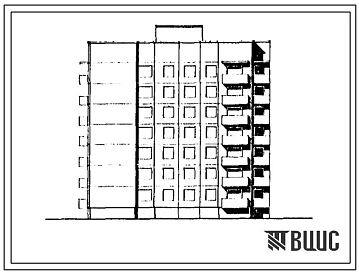 Типовой проект 90-0302.1.13.90 Блок-секция 7-этажная 28-квартирная торцевая левая 2-2-3-3 (для строительства в г. Омске и Омской области)
