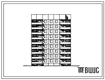 Типовой проект 121-014/1.2 Девятиэтажная блок-секция рядовая торцевая на 36 квартир. Для строительства в городах и поселках городского типа