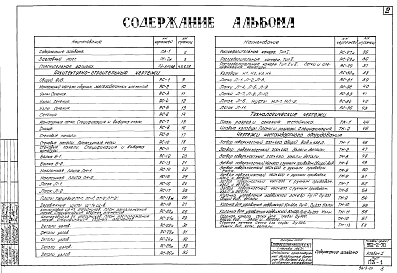 Состав альбома. Типовой проект 902-2-70Альбом 1 Пояснительная записка и чертежи