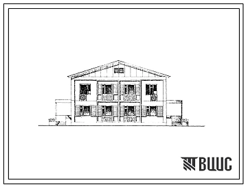 Типовой проект 141-226-9с.85 Двухэтажный жилой дом на 2 четырехкомнатные квартиры типа 4Б в двух уровнях. Для строительства во 2В и 3В климатических подрайонах Казахской ССР сейсмичностью 7 и 8 баллов