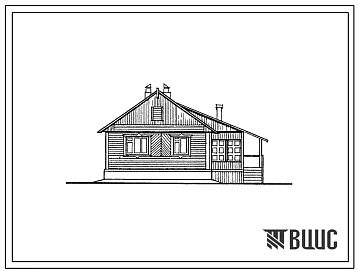 Типовой проект 186-115-193.13.88 Одноэтажный одноквартирный жилой дом с двухкомнатной квартирой, сблокированный с хозпостройкой (для Кировской области)