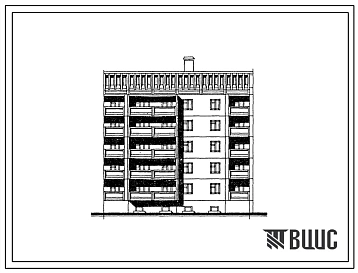 Типовой проект 125-081.13.88 Пятиэтажная блок-секция торцевая правая на 15 квартир. Для Марийской АССР