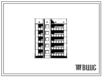 Типовой проект 132-07с/1 Пятиэтажная блок-секция на 10 квартир рядовая правая (двухкомнатных 2Б -5, трехкомнатных 3Б -5). Для строительства в IIIА, IIIБ и IIIВ климатических подрайонах сейсмичностью 7 баллов.