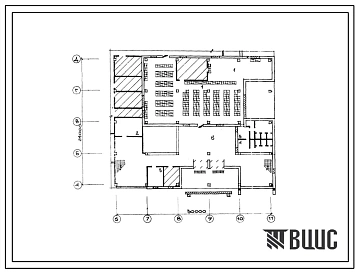 Типовой проект П-1-337(414-6-6с) Торгово-бытовые помещения 1 этажа фабрики полуфабрикатов и кулинарных изделий по переработке 15 т. сырья в смену, (убежище на 337 человек, размеры убежища 30м на 24м, режимы вентиляции 1,2).