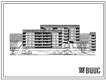 Типовой проект 87-077 Унифицированная пятиэтажная рядовая спаренная блок-секция на 30 квартир Р-1Б.2Б.3А