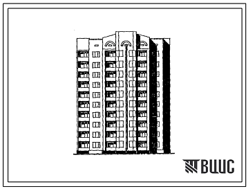 Типовой проект 236-011.13.90 Блок-секция угловая правая 10-этажная 40-квартирная 2.2.3.4 для строительства в центральных районах УССР