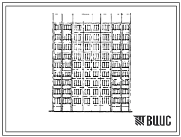 Типовой проект 464Д-0148 Девятиэтажная блок-секция на 36 квартир (двухкомнатных 2Б-18, трехкомнатных 3Б-18). Для строительства во 2В климатическом подрайоне г.Новополоцка