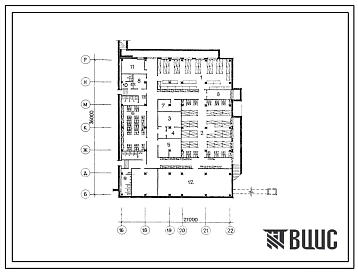 Типовой проект П-4-552(221-1-445с.85) Хозяйственно-бытовые помещения в подвале школы на 33 класса (1251-1296 учащихся) в панельных конструкциях, (убежище на 552 человек, размеры убежища 36м на 27м, режимы вентиляции 1,2).