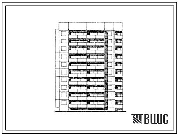 Типовой проект 125-069.13.87 Блок-секция 10-этажная 40-квартирная торцовая левая Т-3.2.2.1 для Марийской АССР
