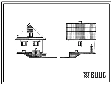 Типовой проект 144-000-793.13.89 Мансардный 3-комнатный садовый домик на рельефе с хозблоком в цокольном этаже