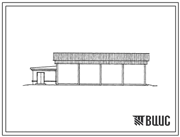 Типовой проект 816-2-8.83 Навес-стоянка гаража-мастерской на 4 грузовых автомобиля, 4 трактора.
