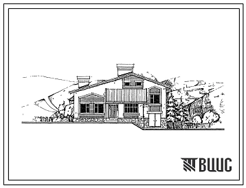 Типовой проект 184-24-267.13.87 Одноквартирный четырехкомнатный жилой дом на рельефе с гаражом (для индивидуальных застройщиков западных районов УССР)