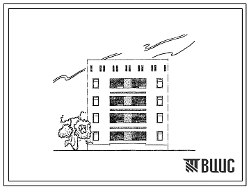 Типовой проект 63-019с.83 Блок-секция четырехэтажная восьмиквартирная рядовая с торцовыми окончаниями 3А-2Б.