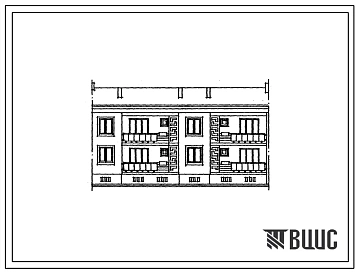 Типовой проект 42-0136с/1 Блок-секция двухэтажная четырехквартирная рядовая Р-4Б.3А.