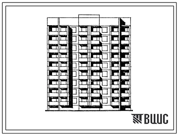 Типовой проект 91-051.13.86 Блок-секция рядовая 9-этажная 36-квартирная 2Б-2Б-3Б-3Б для Белгородской области