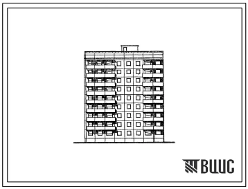 Типовой проект 94-020/1.2 9-этажная  торцовая блок-секция на 36 квартир, левая 1Б-2Б-3А-5Б