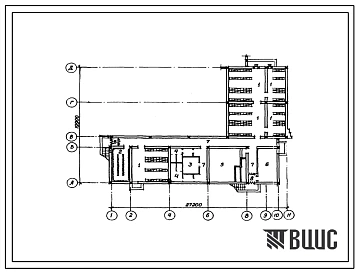 Типовой проект П-4-200(265-12-283с.13.87) Хозяйственно-бытовые помещения в подвале сельского клуба со зрительным залом на 200 мест в молдавской ССР, (убежище на 200 человек, размеры убежища 27,2м на 19,9м, режимы вентиляции 1,2,3).