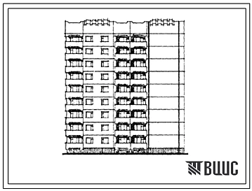 Типовой проект 84-047.85 9-этажная блок-секция на 36 квартир угловая правая. Для строительства во 2В климатическом подрайоне (г.Львов и Львовская область).