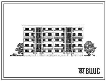 Типовой проект 102-06с Двойная блок-секция 5-этажного дома рядовая на 30 квартир (для строительства в районах с сейсмичностью8 баллов).