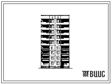 Типовой проект 97-0123/1 Девятиэтажная рядовая полублок-секция дополнительная правая ДР5п-1Б-1Б-1Б-1Б.