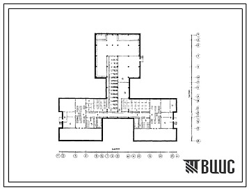 Типовой проект П-4-939(221-1-438.85) Хозяйственно-бытовые помещения в подвале школы на 22 класса (834-864 учащихся) в конструкциях серии 1.090.1-1, (убежище на 939 человек, размеры убежища 66м на 59,7м, режимы вентиляции 1,2).