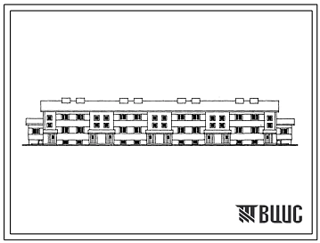 Типовой проект 143-23-70.13.86 Двухэтажный блокированный жилой дом на 8 квартир (для строительства в Эстонской ССР)