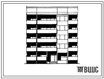 Типовой проект 104-040/1 Пятиэтажная блок-секция рядовая с торцевыми окончаниями на 14 квартир (однокомнатных 2Б-12, трехкомнатных 3А-1, 3Б-1). Для строительства во 2Б и 2В климатических подрайонах Латвийской ССР