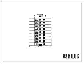 Типовой проект 1-468А-15 Односекционный девятиэтажный крупнопанельный 36-квартирный жилой дом с наружными стенами из ячеистого бетона и керамзитобетона однорядной разрезки (при автоклавах д=3.6).