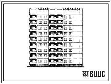 Типовой проект 84-045.85 9-этажная блок-секция на 36 квартир торцевая правая. Для строительства во 2В климатическом подрайоне (г.Львов и Львовская область).