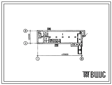 Типовой проект А-2,3,4-750-79/101 Отдельно стоящий заглубленный склад, (убежище на 750 человек, размеры убежища 42м на 12м, режимы вентиляции 1).