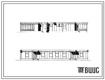 Типовой проект 183-126-38 Одноэтажный двухквартирный неканализованный жилой дом с квартирами 3А-4А из ячеистого бетона (вариант с разрезкой 1200 мм).