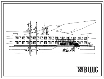 Типовой проект 224-1-156/74 Восьмилетняя школа на 8 классных помещений (320 учащихся), для строительства в 1В климатическом подрайоне, 2 и 3 климатических районов