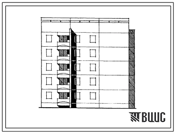 Типовой проект 129-061с.13.87 Блок-секция 5-этажная 15-квартирная лучевая правая 1Б-2Б-3Б (для Армянской ССР)