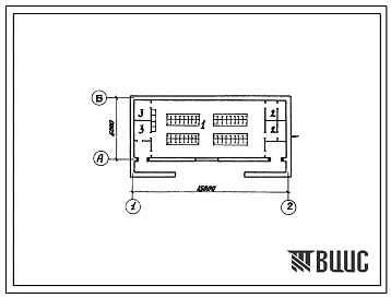 Типовой проект Б-2-100-76.164(709-9-2) Помещения склада несгораемых материалов, холодильника распределительного одноэтажного емкостью 5000 тонн, (убежище на 100 человек, размеры убежища 15м на 6м, режимы вентиляции 1,2).