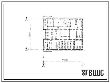 Типовой проект П-4-381(221-1-573.1с.13.87) Хозяйственно-бытовые помещения в подвале общеобразовательной школы на 9 классов, (убежище на 381 человек, размеры убежища 27м на 21,6м, режимы вентиляции 1,2).