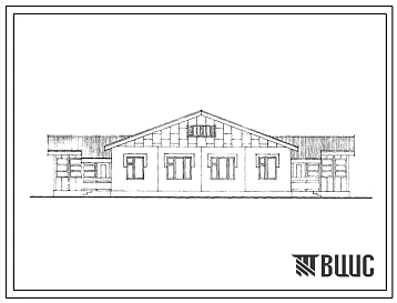 Типовой проект 1Кз-464ДС-23с.86 Одноэтажный жилой дом на две трехкомнатные квартиры типа 3Б. Для строительства в сельской местности