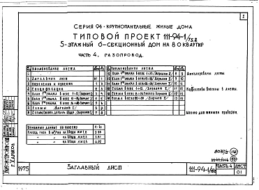 Альбом 5 Часть 1 Архитектурно-строительные чертежи выше отм.0.000. Часть 2 Отопление и вентиляция выше отм.0.000 Раздел 2-1 С радиаторами и конвекторами. Часть 3 Водоснабжение и канализация. Часть 4 Газопровод. Часть 5 Электрооборудование. Часть 6 Слабото