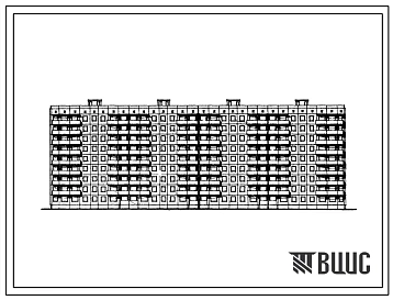 Типовой проект 111-94-2/73 Девятиэтажный четырехсекционный крупнопанельный жилой дом на 144 квартиры (однокомнатных 1Б-36, двухкомнатных 2Б-36, трехкомнатных 3А-36, трехкомнатных 3Б-18, пятикомнатных 5Б-18) с шагом поперечных стен 2,7 и 3,3 м, для строите