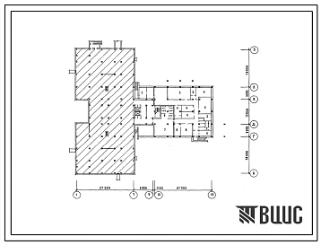 Типовой проект П-1-277(252-1-110) Хозяйственно-бытовые помещения в подвале унифицированного корпуса для детей (в каркасно-панельных конструкциях ИИ-04) на 120 коек, (убежище на 277 человек, размеры убежища 64,16м на 60м, режимы вентиляции 1,2).
