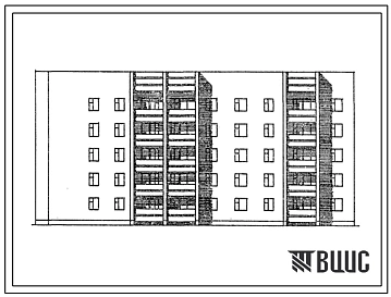 Типовой проект 86-021.86 Блок-секция 5-этажная 34-квартирная 1Б-2Б-2Б - 1Б-3А-3А-3Б (угловая левая)