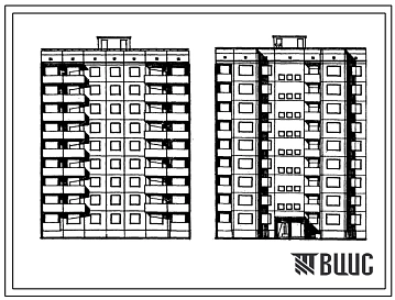 Типовой проект 94-017/1 Девятиэтажная крупнопанельная рядовая и торцовая блок-секция на 36 квартир, левая (РТ.1Б-2Б-3А-3Б)
