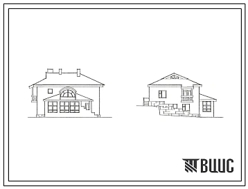 Типовой проект 185-12-221с.13.89 Дом с пятикомнатной квартирой, с цокольным этажом на обратном уклоне. Общая площадь квартиры 195 м2 (СТЕНЫ ИЗ ЛЕГКОБЕТОННЫХ КАМНЕЙ, Перекрытия железобетонные, (ВАРИАНТ – ДЕРЕВЯННЫЕ), Для Московской области, Одноэтажные, Дв