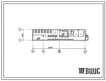 Типовой проект П-2(П-4)-160(816-1-113.87) Вспомогательно-бытовые помещения в подвале специализированного отделения по ремонту и техническому обслуживанию технологического, (убежище на 160 человек, размеры убежища 30м на 6м, режимы вентиляции 1,2).